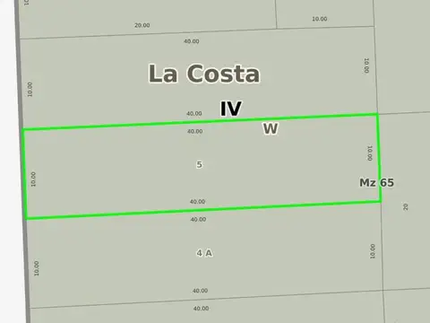 Terreno en Venta 40  mts Fondo