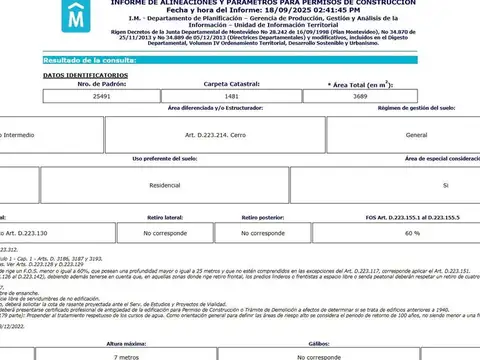 Terreno en Venta de 3689,0 m2