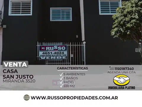 Venta casa 5 ambientes San Justo