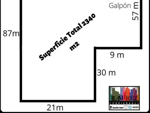 Terreno en Venta 87  mts Fondo