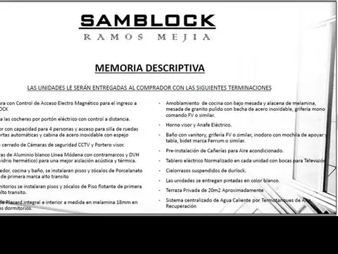 Departamento en Venta de 1 dormitorio