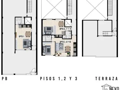 Departamento 2 ambientes con 1 baño