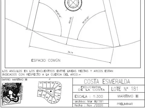 VENTA Lote Maritimo III - RETASADO! Lote 181 - Costa Esmeralda