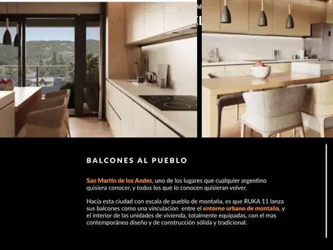 VENTA Departamento 1 habitación 71,31 m2 / UF 6 Ruka 11, San Martín de los Andes