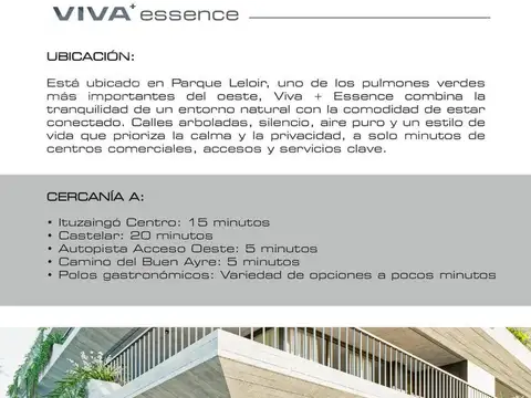 Venta Departamento 2 Ambientes en Pozo en Parque Leloir