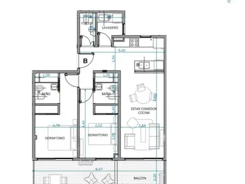 Departamento en Villa Devoto - 8°B.