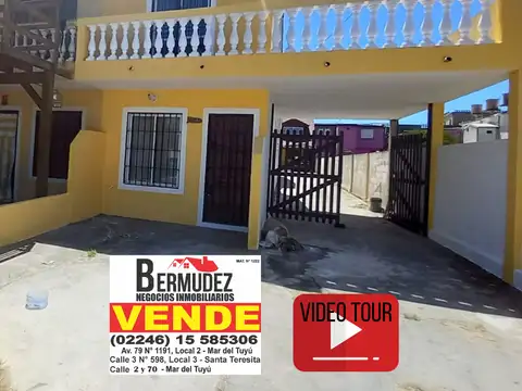 Triplex venta 4 ambientes Mar del tuyu calle 69 entre 1 y  playa