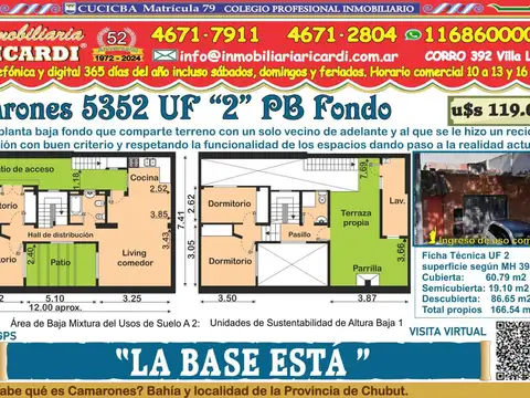 LA BASE ESTA  PH en 2 plantas PB y PA al fondo