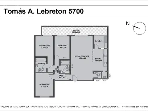 Departamento en Venta de 3 dormitorios