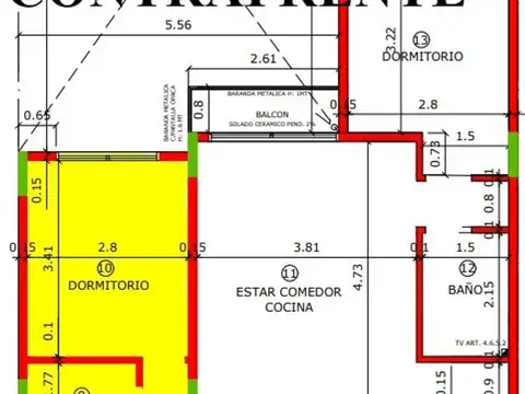 Departamento 2 ambientes con 1 baño