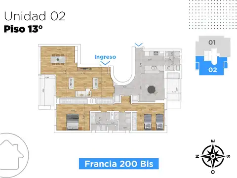 Torre Embarcadero Francia 200 Bis Piso 13