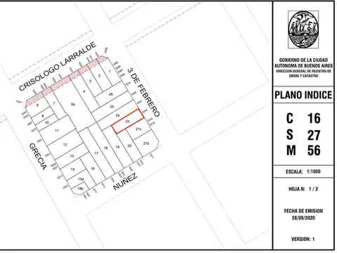 Terreno en Venta 25  mts Fondo