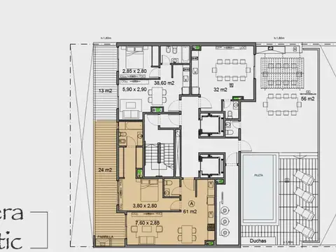 Departamento 3 ambientes con 2 baños