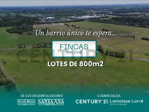 VENTA LOTES 800 MTS2 EN BARRIO CERRADO FINCAS SAN JOSE FRANCISCO ALVAREZ