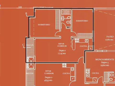 Departamento en Venta de 3 ambientes