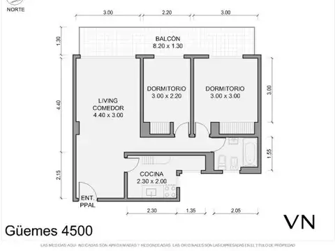 Departamento en Venta de 2 dormitorios