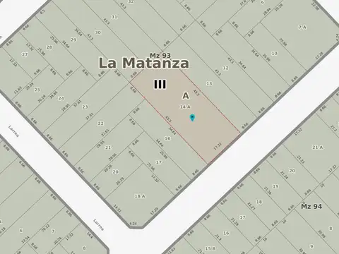 Terreno en Venta 43  mts Fondo