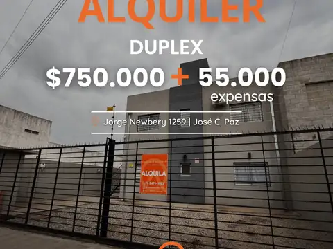 ALQUILER DUPLEX - JOSE C. PAZ