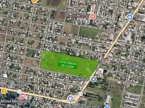 Venta de terreno en Brisas de Lujan