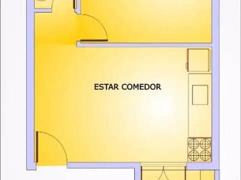 Departamento 2 ambientes con 1 baño