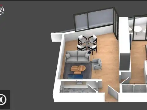 Departamento 2 ambientes con 1 baño