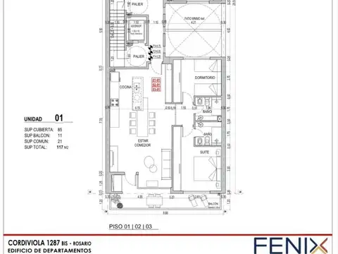 Departamento 3 ambientes con 2 baños