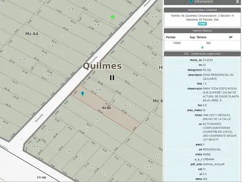Terreno en Venta en Bernal, USD 105.000