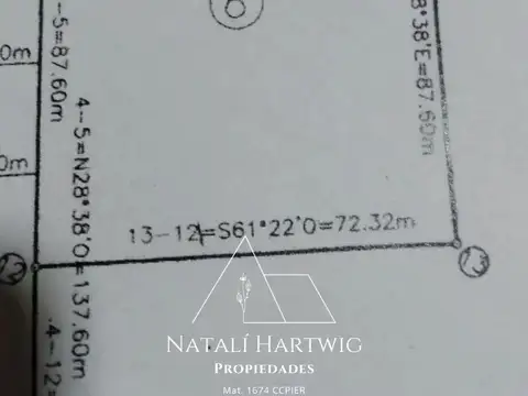 Terreno en Venta 87,60  mts Fondo