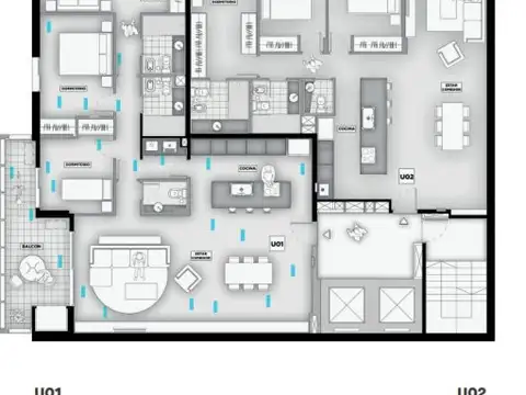 Departamento 4 ambientes con 2 baños