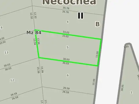 Terreno en Venta 20  mts Frente