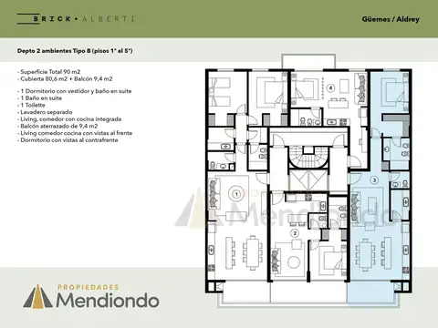Departamento en Venta de 2 ambientes