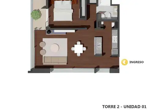 Venta departamento 1 dormitorio Pichincha Rosario