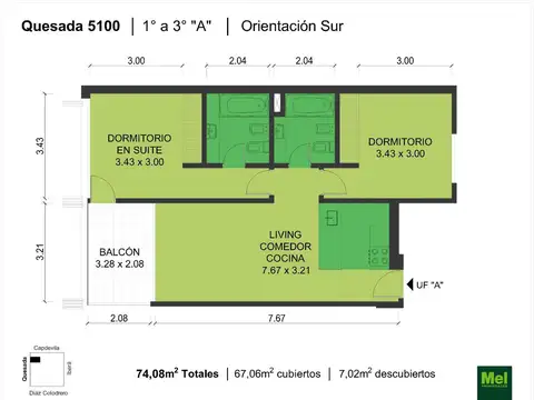 Departamento en Venta en Villa Urquiza, USD 190.575
