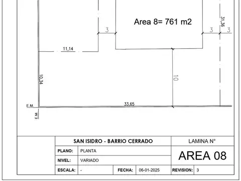 Terreno en Venta de 761,0 m2