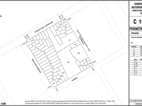 Terreno en Venta en Villa Urquiza, USD 450.000