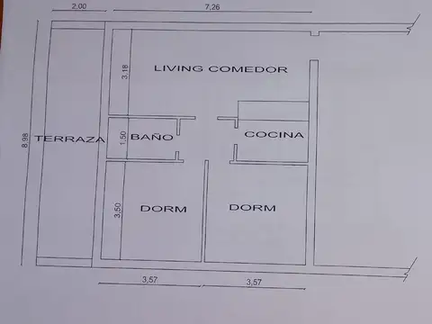 Depto Tipo Casa en Venta en Barracas, USD 85.000