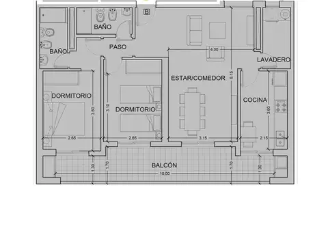 Venta departamento 2 dormitorios San Lorenzo