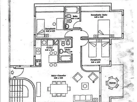 Excelente depto 4 amb a estrenar,1 domirt.en suite.balcón terraza con parrilla .