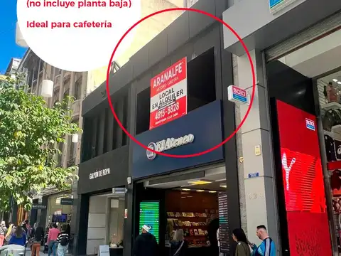 Local en alquiler en Microcentro, planta alta, sin expensas.