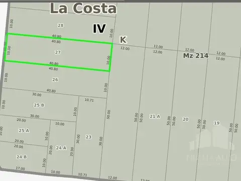 Terreno en Venta en Santa Teresita, USD 38.000