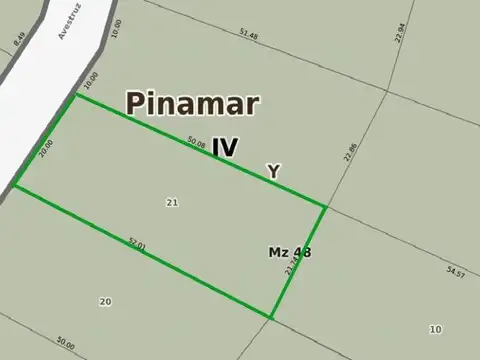 Terreno en Venta 52  mts Fondo