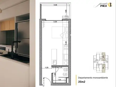 Departamento en Venta de Monoambiente