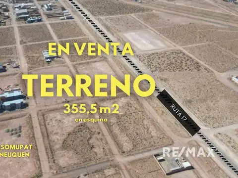 VENTA TERRENO 355m2 ESQUINA BARRIO ASOMUPAT AÑELO