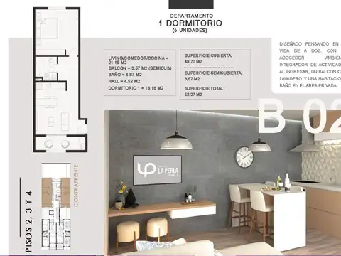 Departamento en Venta de 1 dormitorio