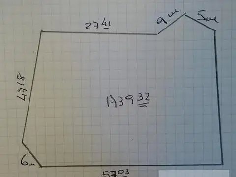 Terreno en Venta de 1739,0 m2