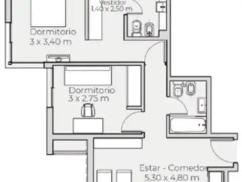 Departamento en Venta de 3 ambientes