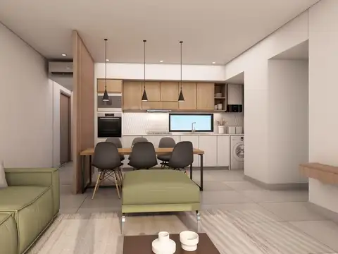 Departamento 2 ambientes con 2 baños