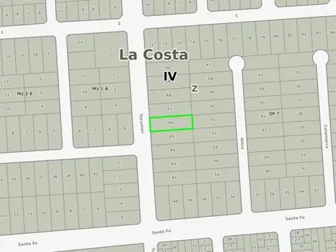 Terreno en Venta 62  mts Fondo