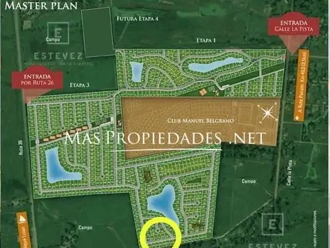 Terreno en Venta 20  mts Fondo