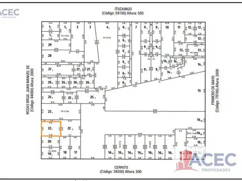 Terreno en Venta 15  mts Fondo